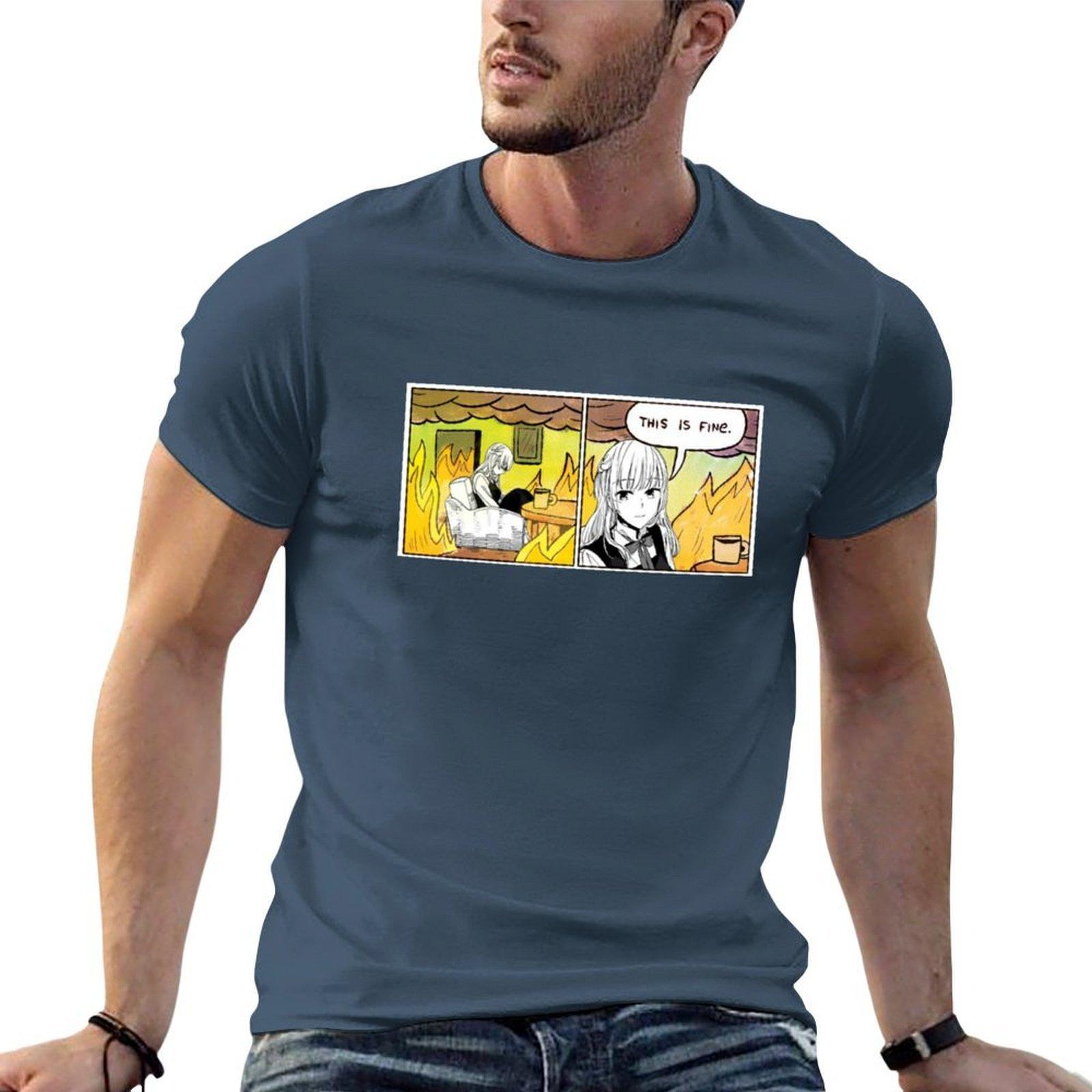 Sayaka Yagakimi Yagate Kimi Ni Naru Meme This Is Fine Yuri Tshirt Sun Block Outdoor Tshirt S