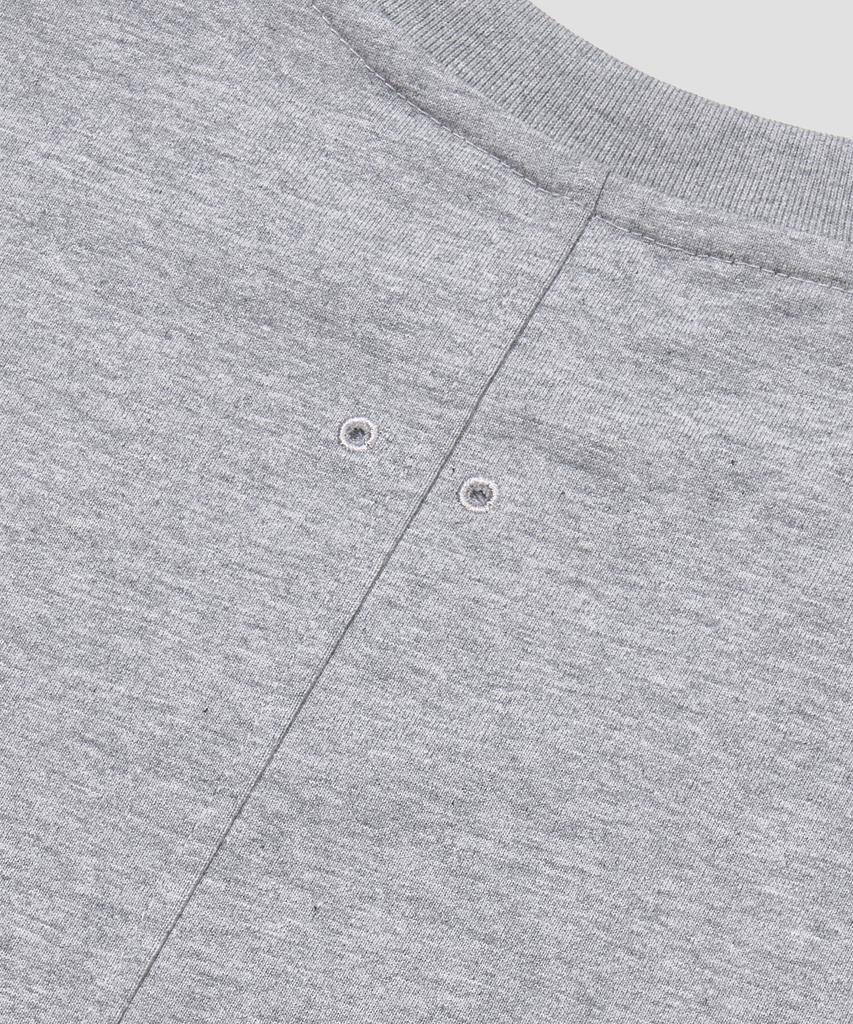 AGOD Back Incision Crop Half T-Shirt [Gray]