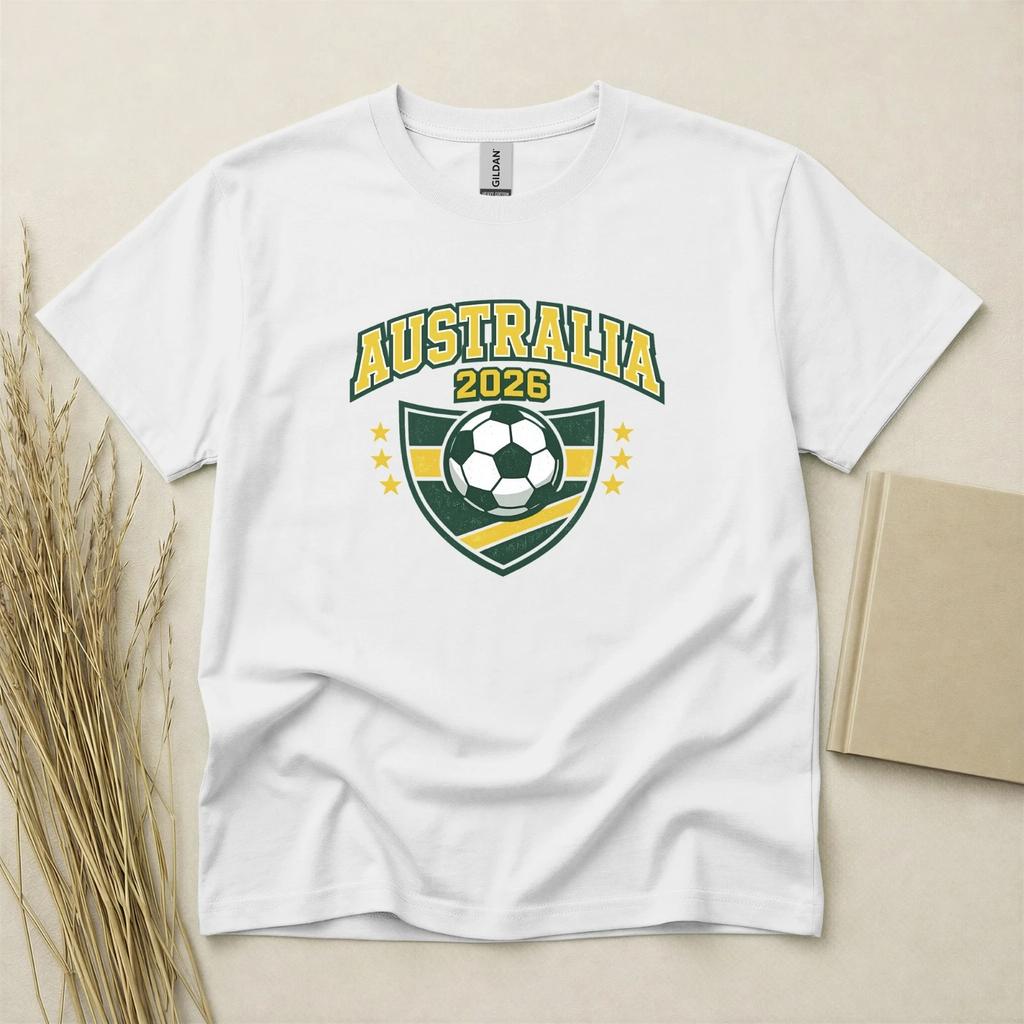 Australia 2026 Football Fan Children's Children's Children's T Children's T-shirt Soccer Supporters Gildan Cotton Family Top