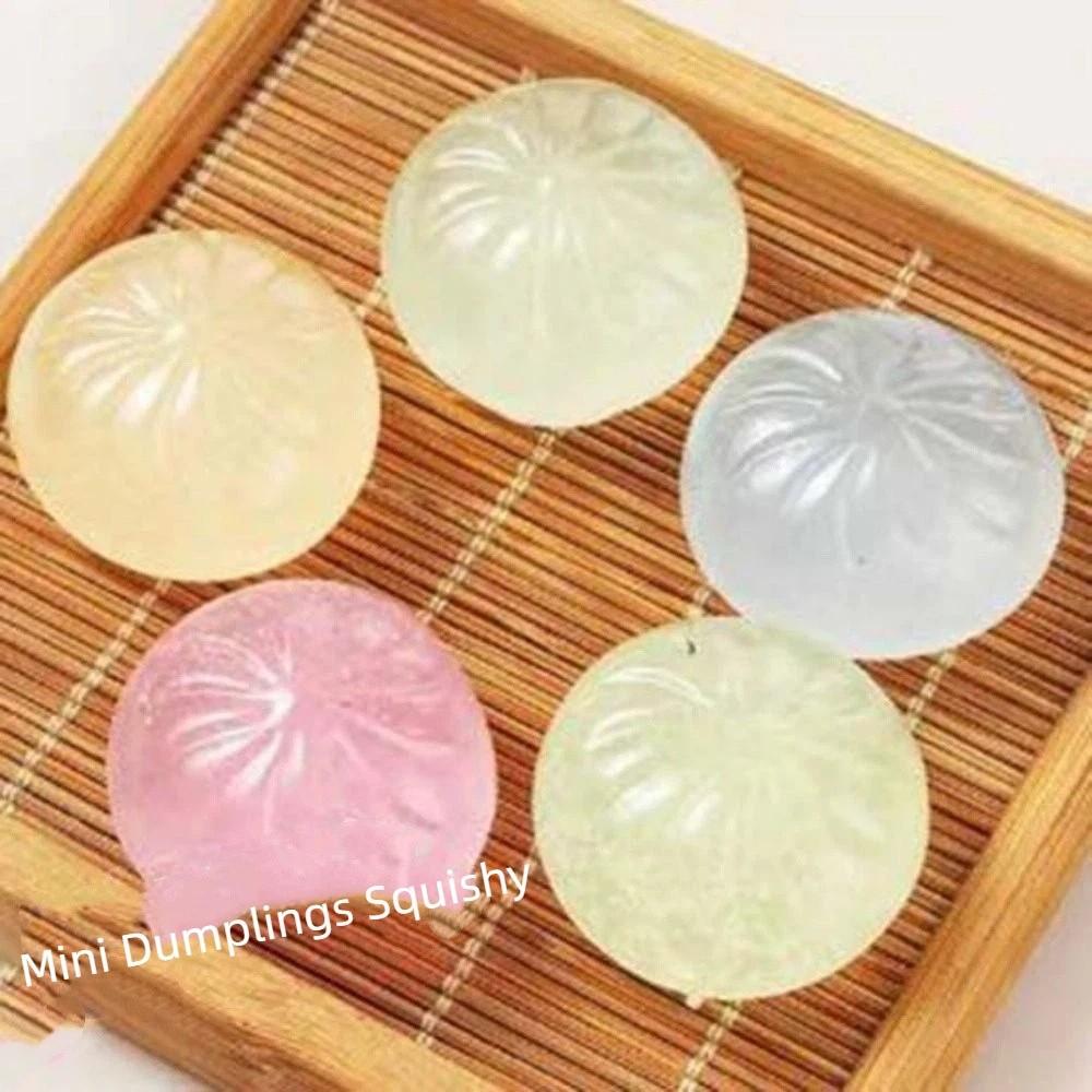 24pcs/set Food Shape Mini Dumplings Squishy With Steamer Fidget Sensory Toy Kids Toy