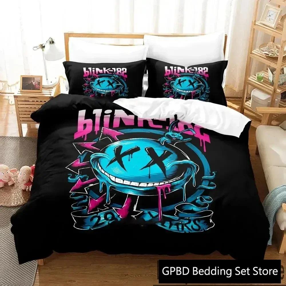 

3D Print Blink-182 Bedding Set 3D Printed Suitable for Bedroom Duvet Cover Set With Pillowcases Kids Home Textile EU Single 135x200cm
