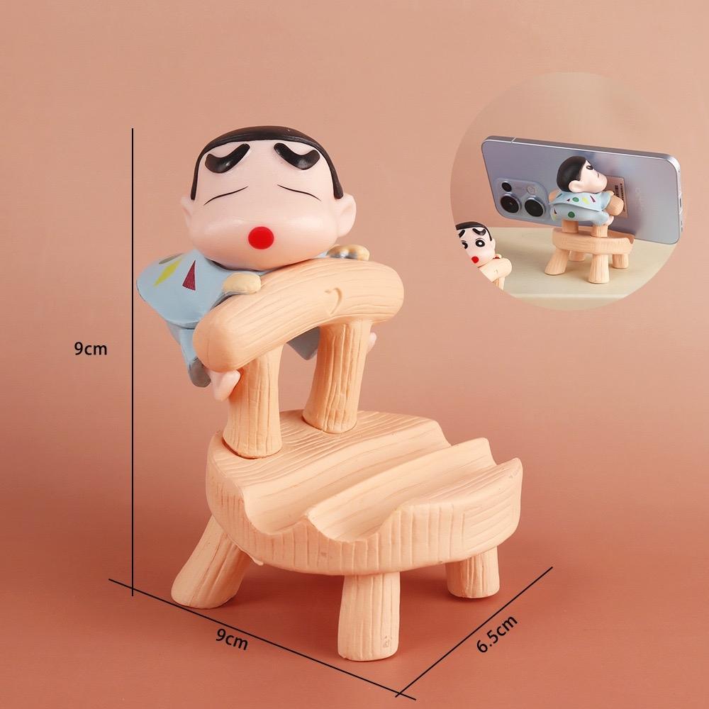 Crayon Shin Chan 9cm Anime Figure Kawaii Phone Holder Accessories Cartoon Action Figure Model Decorative Desktop Toy Gift