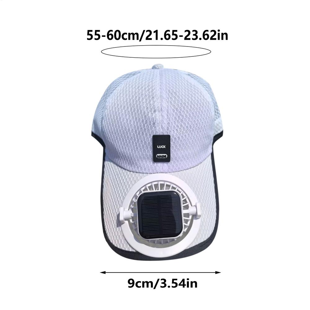 Summer Men Women Fan Baseball Hat Sun Block Baseball Hat with Solar Fan USB Charging Fan Breathable UV Block Outdoor Sunhats