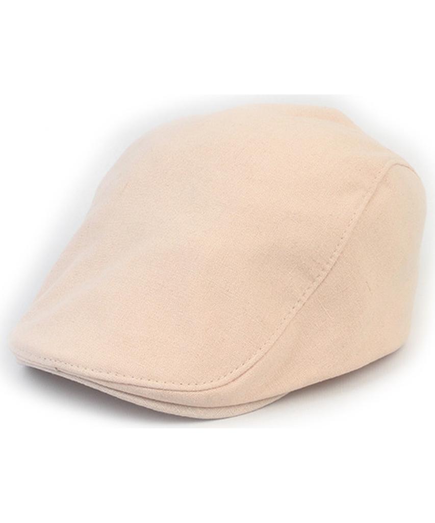 Simple Linen Ivory Hunting Cap Beret