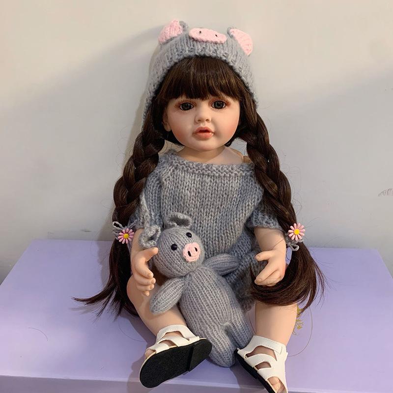 55CM Full Body Soft Silicone Reborn Toddler Doll Lifelike Soft Touch High Quality Doll Gifts for Children home Birthday Christmas gifts