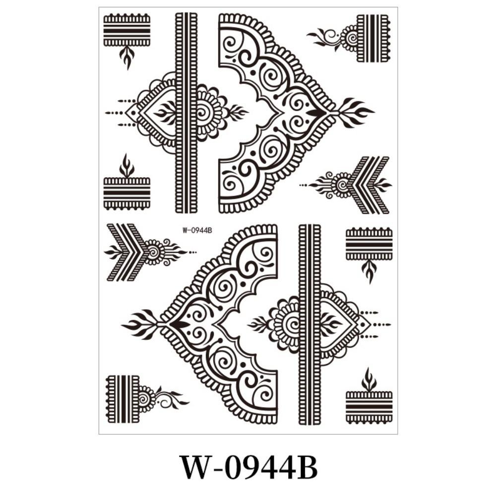 Lace Fake Tattoo Henna Tattoo Stickers Black Mehndi Stickers Body Art Sticker Finger Hand