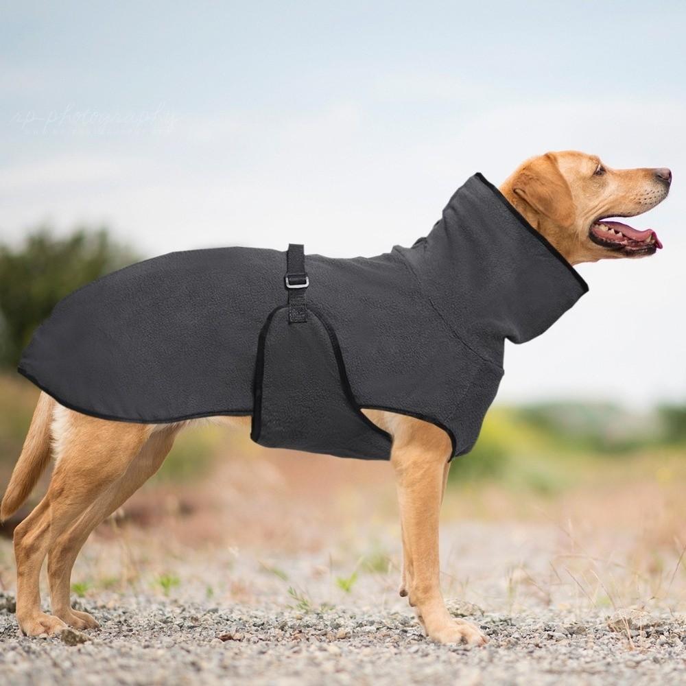 Solid Color Warm Winter Dog Clothes Windproof Thickened Dog Anxiety Vest Soft High-Neck Dogs Calming Jacket Walking