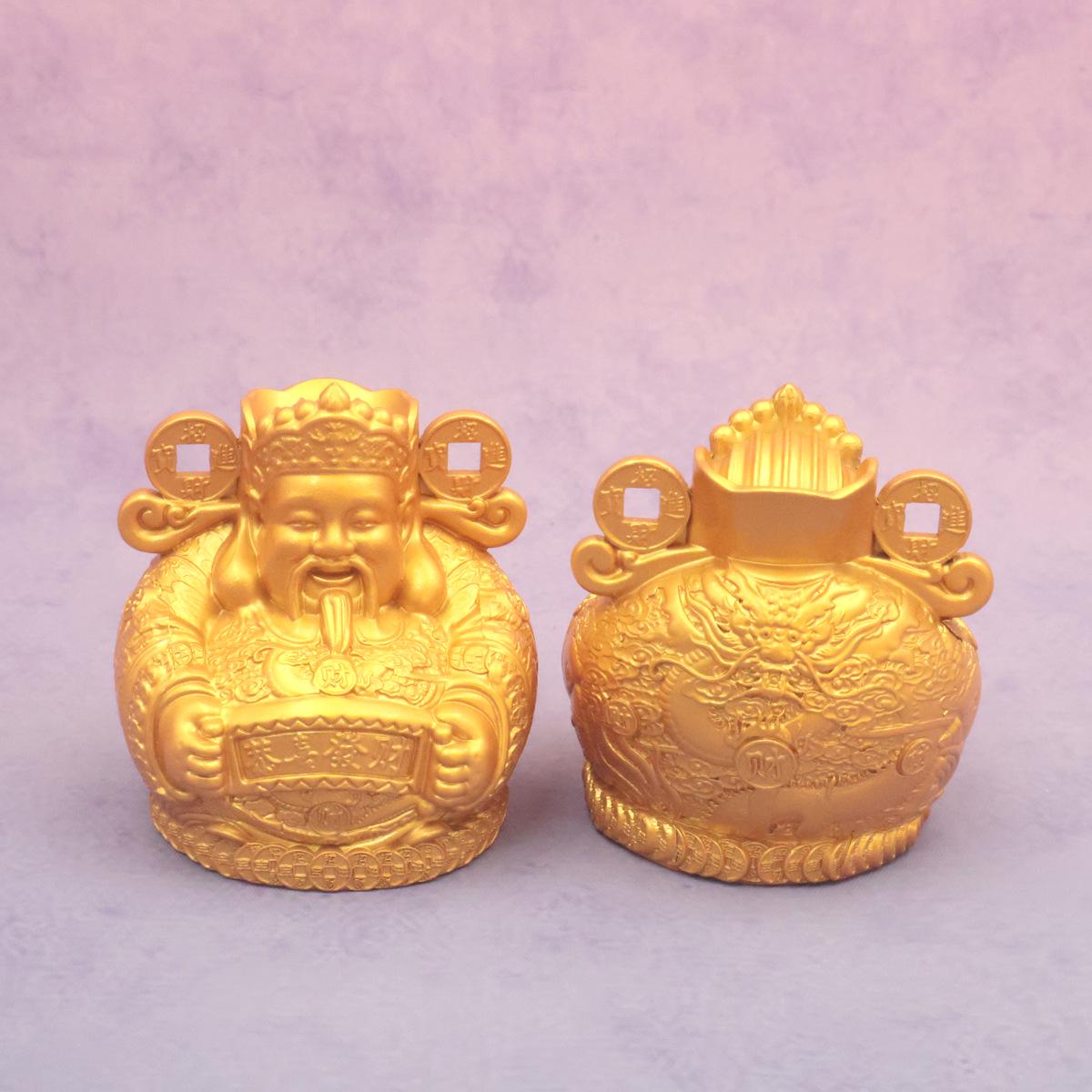 

Dragon Pattern Alloy God of Wealth Desktop Ornament Metal Craft - Ideal Gift & Decoration