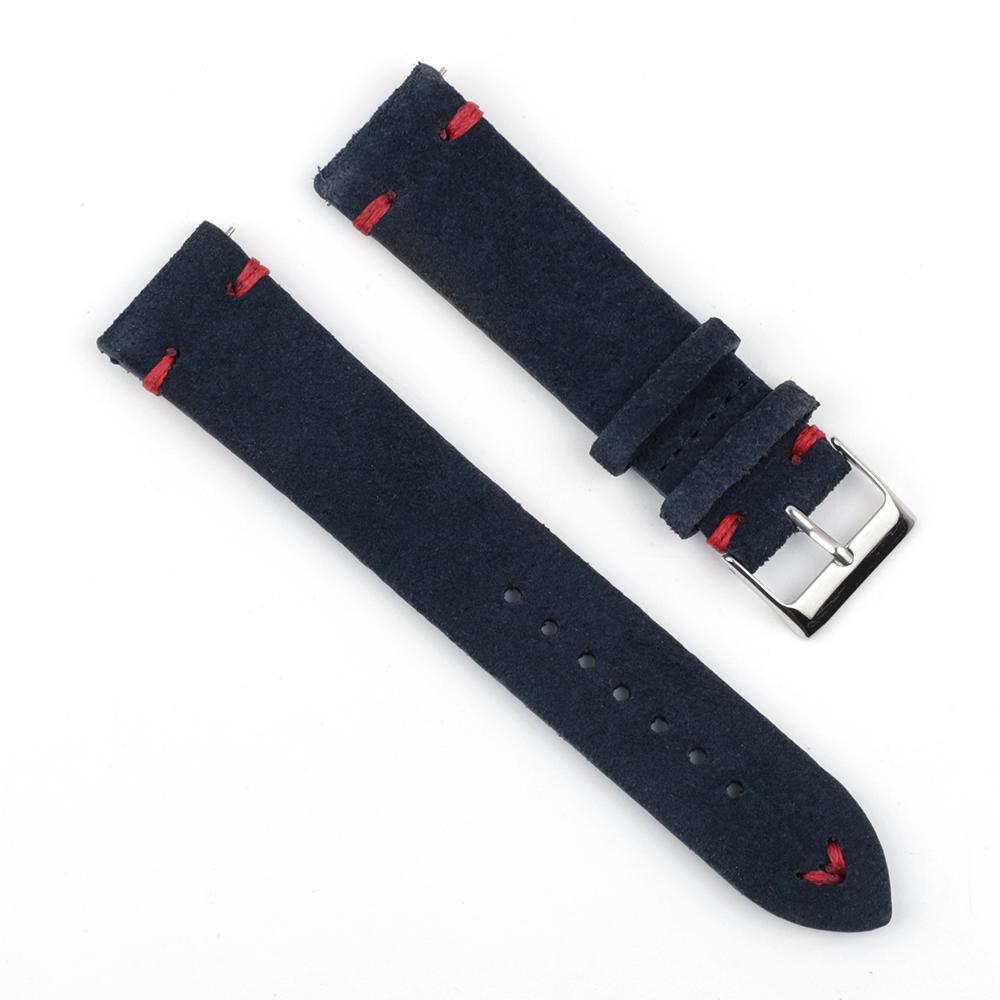 High Quality Vintage Suede Leather Watch Straps Blue Watch Bands Replacement Strap for Watch Accessories 18mm 20mm 22mm 24mm