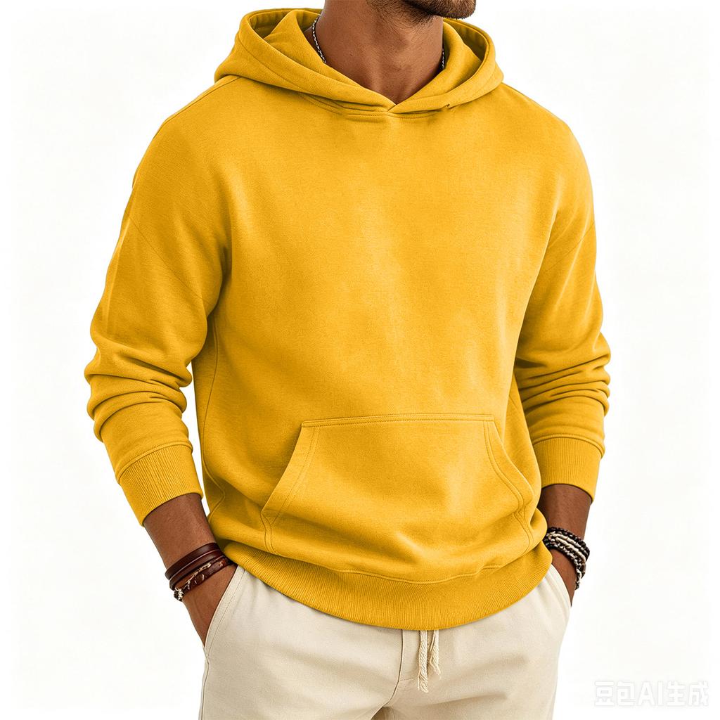 Men's Oversized Drop Shoulder Hoodie with Long Sleeve Pullover for Fall