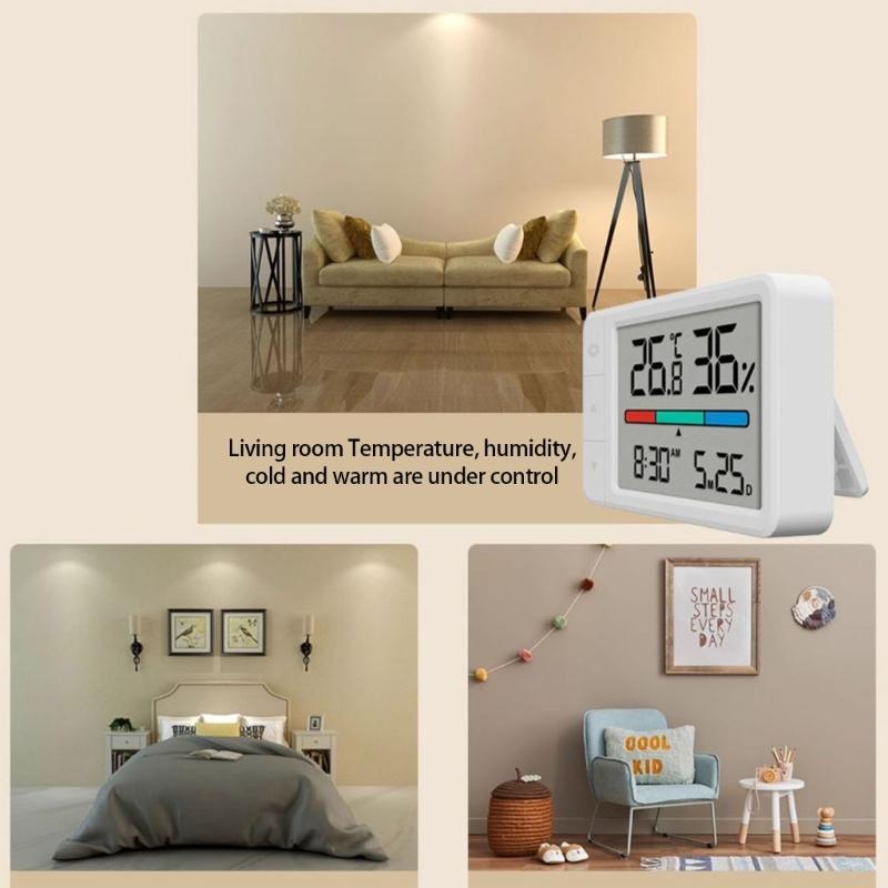 Compactly Indoor Digital Temperature Humidity Meter Monitors for Nursery Bedroom Featuring High Accuracy Sensors