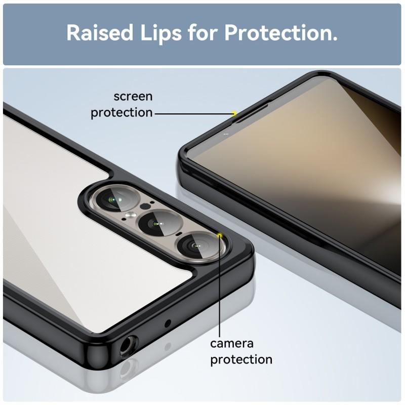 For Sony Xperia 1 VII Phone Case WANLONFENG XC Series TPU Acrylic Cover with Tempered Glass (Big Lens Hole)