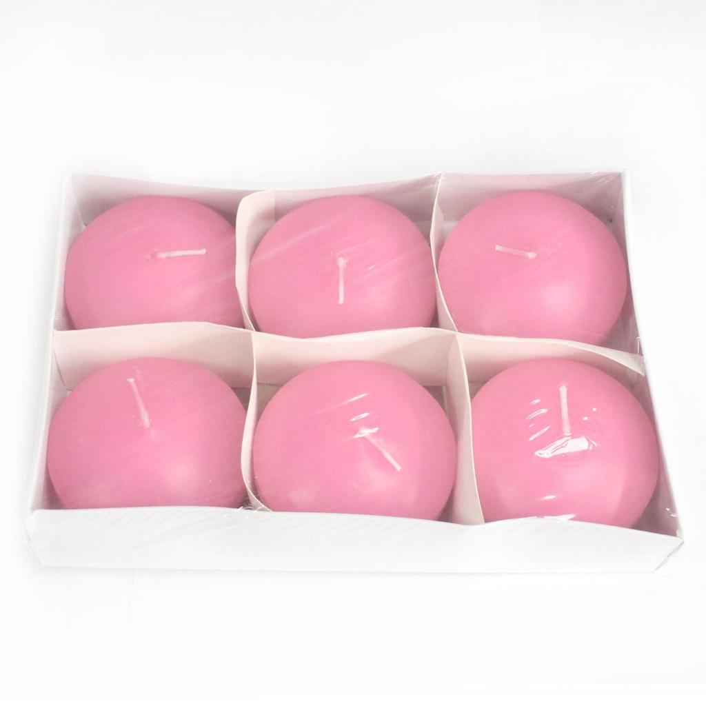 2x Floating Candles Unscented Large Pink 3 Pack
