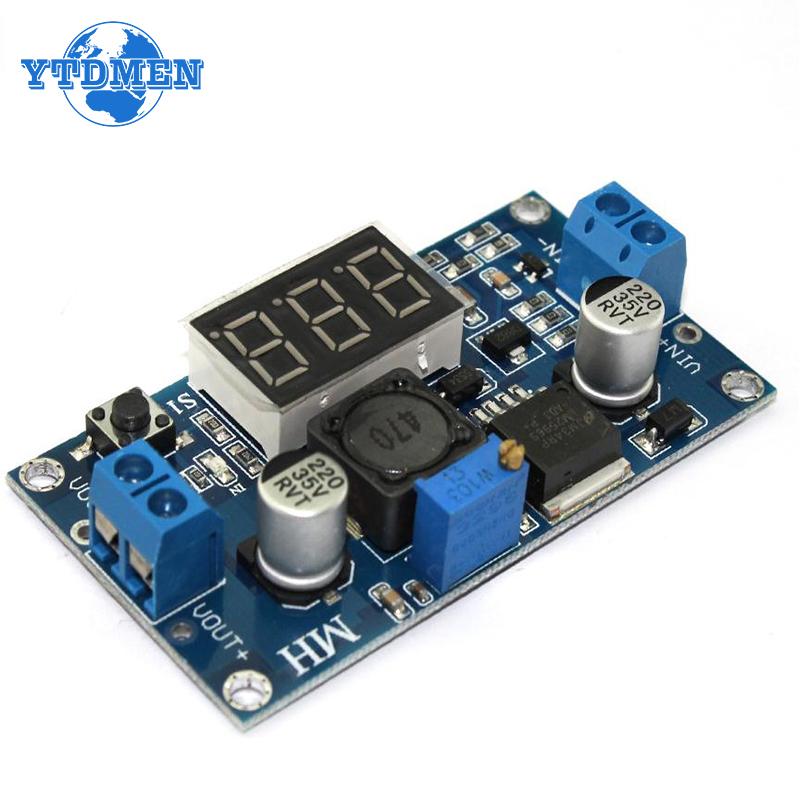 1PCS LM2596 DC To DC Buck Converter 2A 4.0~40V To 1.25-37V Adjustable Voltage Power Supply Step Down Module with LED Voltmeter