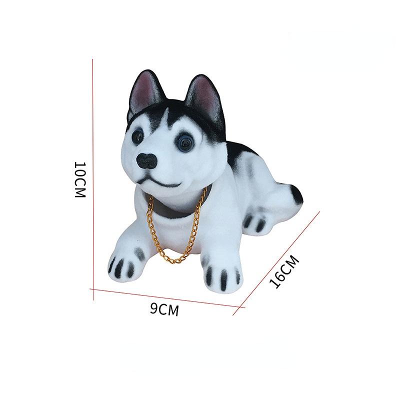 Nodding Dog Moving Head Husky Resin Imitation Dog Toy Dashboard Decoration Cute Auto Parts Car Accessories Funny Ornaments