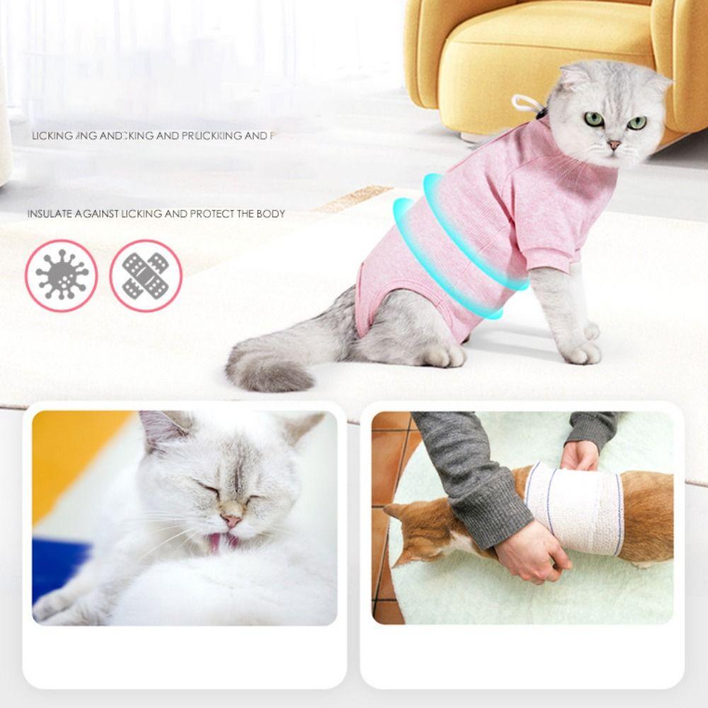 Anti-licking Pet Jumpsuit Breathable Cat Suit Vest Practical Cat Recovery Suit  Help Recovery