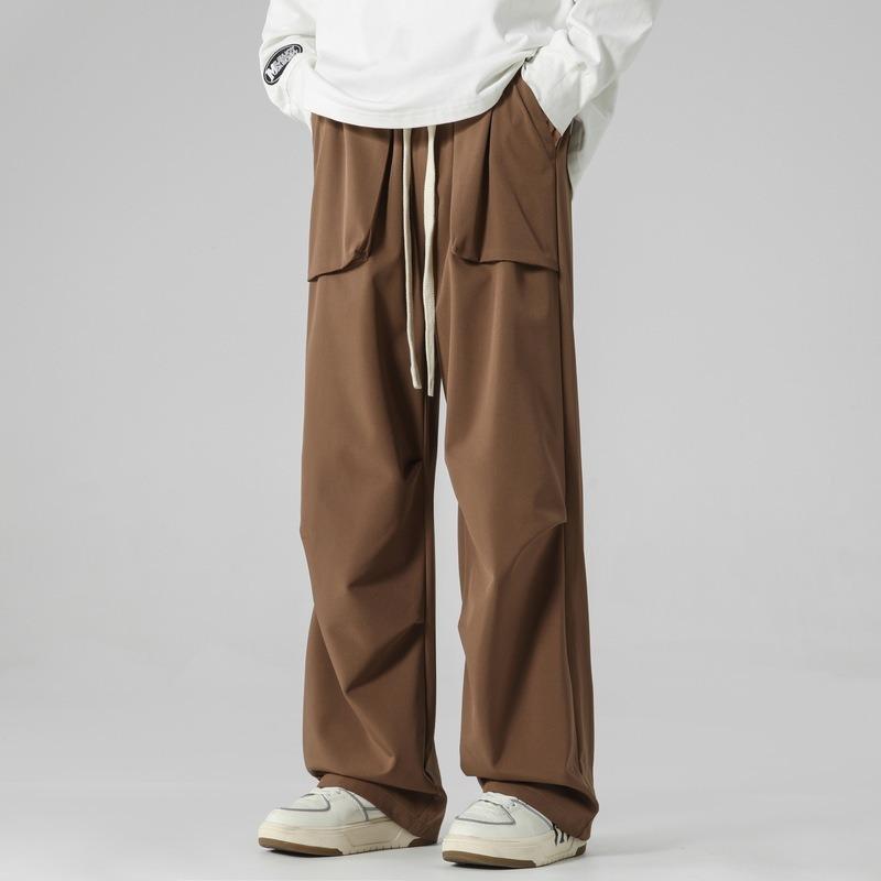 Tooling paratrooper pants men's spring and autumn high-end sense large pocket straight casual long pants men's versatile fashion