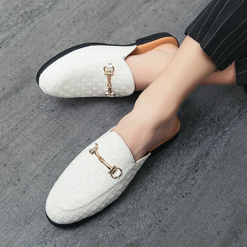 Fashion Men's Half Slippers New Fashion Outdoor Slippers Luxury Breathable Half Shoes for Men Casual Shoes Anti-slip Mules Beach Sandals