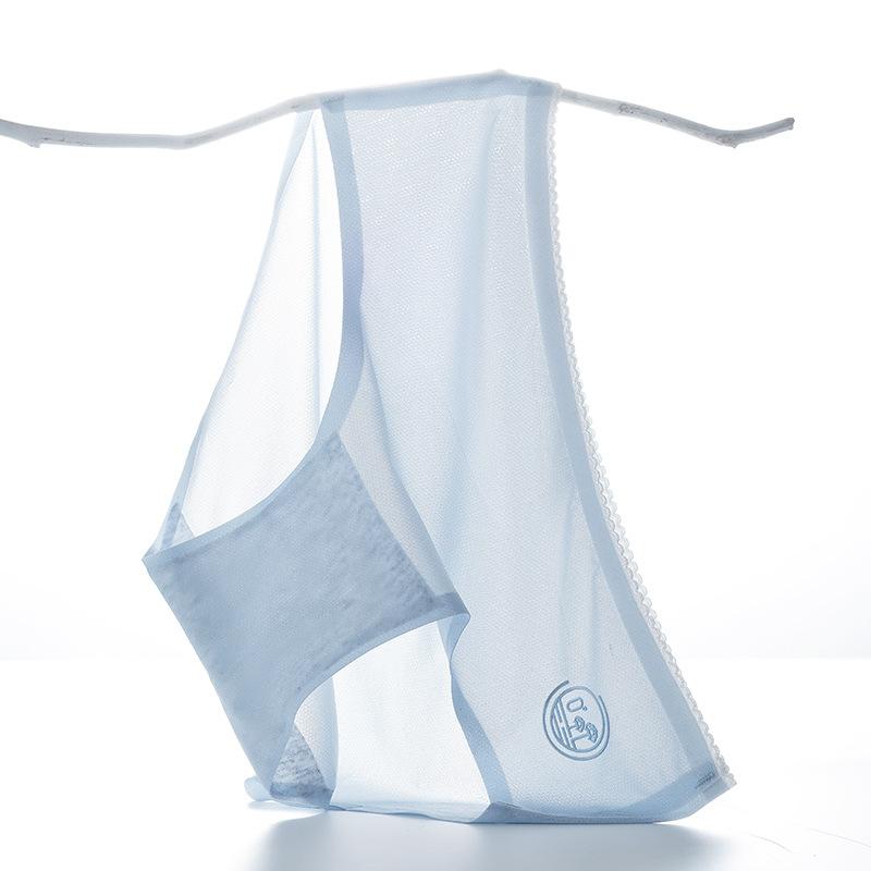 Summer Ultra-thin Ice Silk Seamless Women's Underwear Waist Waist and Hip Pants Antibacterial Pure Cotton Breathable Quick Drying Panties