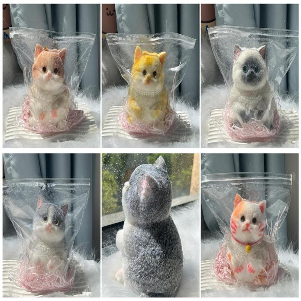 Silicone Cat Squishy Fidget Relief Stress Toy Cute Cat Soft Squeeze Toys  for Adults Kids