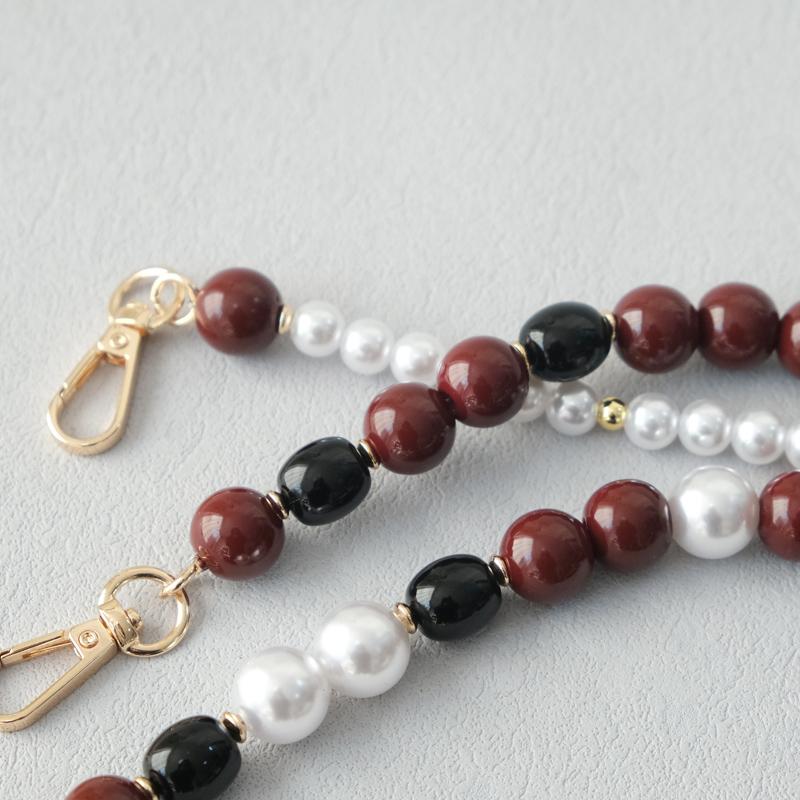 New Fashion Boutique Woman Bag Accessory Brown Red Bead Chains Cute Acrylic Luxury Strap Women Elegant Bag Acrylic Handle Chain