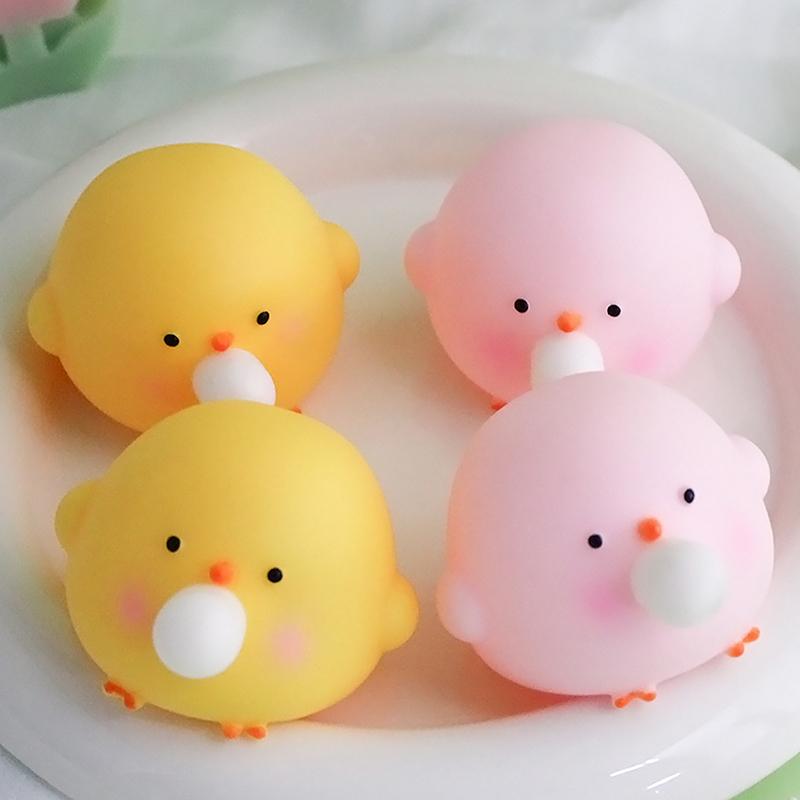 Handmade Cute Blow Bubble Chick Squishy Fidget Toys Decompression Sensory Stress Relief Squeeze Toy For Adults Kids Party Favors