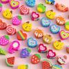 50pcs 1cm Pencil Rubbers Creative Fruit Animals Pattern Eraser Set for Students Correction Tools Office Stationery ZSY