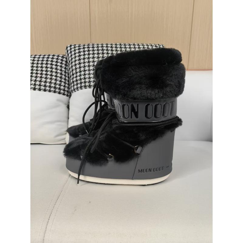 Wintermode Moon Boots Verdickte Thermohülle Baumwollstiefel Wasserdichte und rutschfeste Riemen Brotstiefel