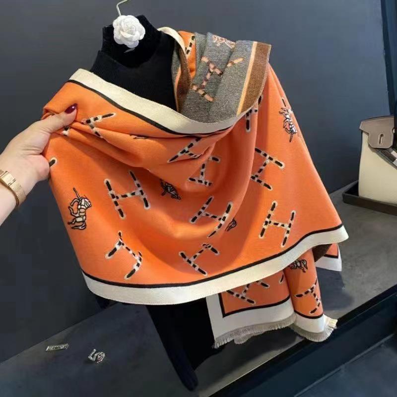 

Женское пончо H-образной формы оверсайз: Зимний Утепленный Длинный Шаль из Элегантного Искусственного Кашемира