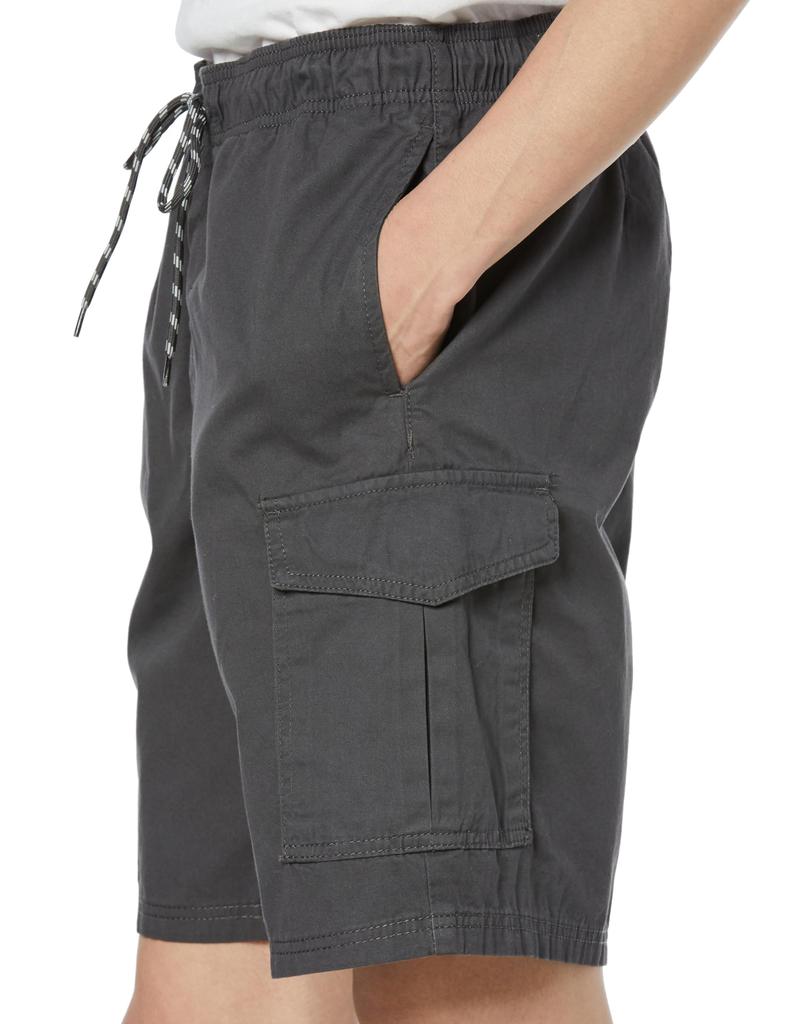 Amazon Essentials Men's Cargo Shorts with Elastic Waist, Dark Gray, Size M