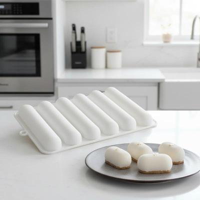 New Chocolate Eclair Dessert Bakeware Long Strip Puffs Baking Mold Finger Shaped Puff Pastry Mold Kitchen Silicone Mold