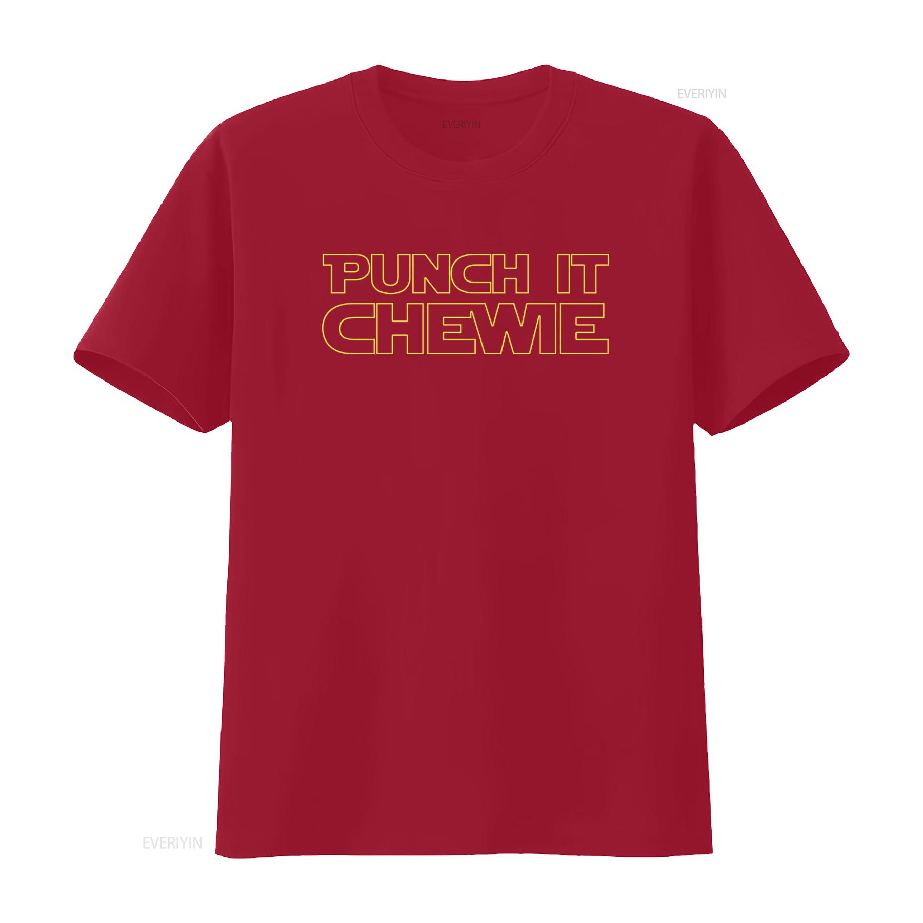 

Punch It Chewie Mens Big And Tall T Shirt Funny Novelty Design vintage Washed Versatile Stylish Soft Casual designer clothes S