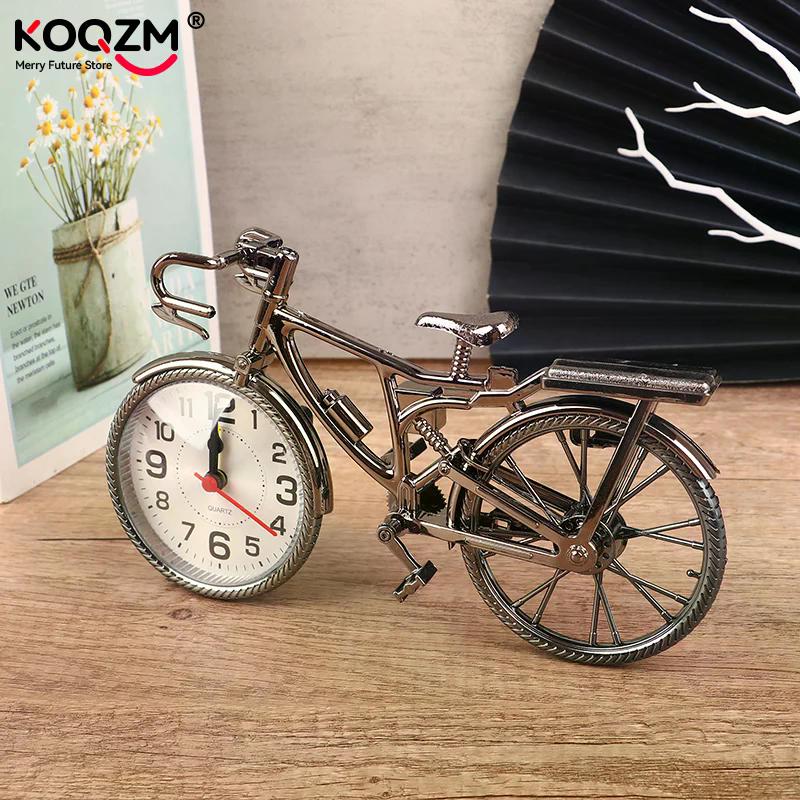 1pc Vintage Bicycle Shape Arabic Numeral Creative Table Alarm Clock Home Decor Room desktop Decoration Crafts Gift