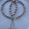 pink-purple baroque silver 15+5cm bracelet