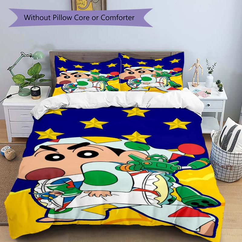 3pcs Crayon Shin-chan Duvet Cover Set, 1 Duvet Cover + 1/2 Pillowcases (No Insert),Bedroom Decor, Allseason Comfort Yy251021289