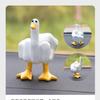 Funny Black Duck Resin Figurine Ornament with Glasses Necklace Middle Finger Duck Sculpture Statue Crafts Home Decoration Gifts
