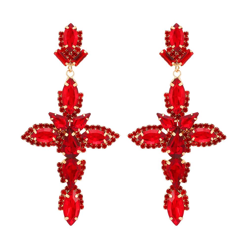 

Серьги-крестики из разноцветных кристаллов неправильной формы – стильный европейский и американский дизайн женских ювелирных изделий