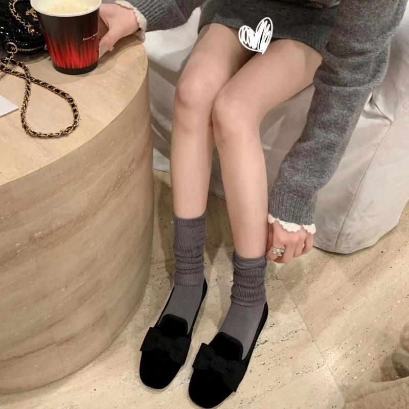 Studiolee Sweetheart Ah Miu Pedal Velvet Shallow Mouth Bow Flat Bottom Female