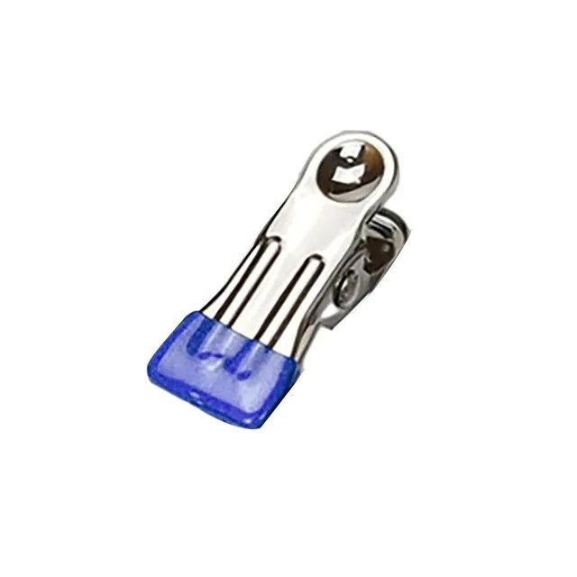 

Вешалка для сушки одежды из нержавеющей стали, ветрозащитная вешалка для одежды, зажимы для носков, бытовой многофункциональный круглый зажим для сушки одежды 1PCS темно-синий