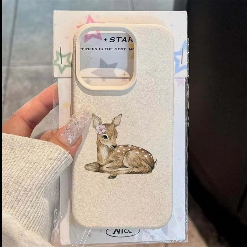 Vintage Brown Deer Design Phone Case For iPhone 17 16 15 14 13 12 11 Pro Max XS XR Plus 15Pro 16Pro Aesthetically Soft TPU Cover