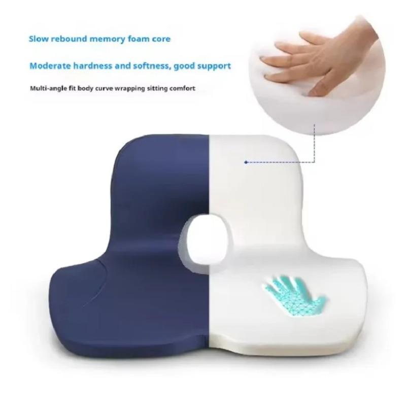 Memory Foam Seat Cushion Waist Back Support Pillow Set Orthopedic Ergonomic Coccyx Relief Hip Lumbar Pad for Office Chair Car