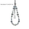 Ice Transparent Phone Wrist Strap Bracelet Rhinestone Beaded Pendant Keychain  Bag