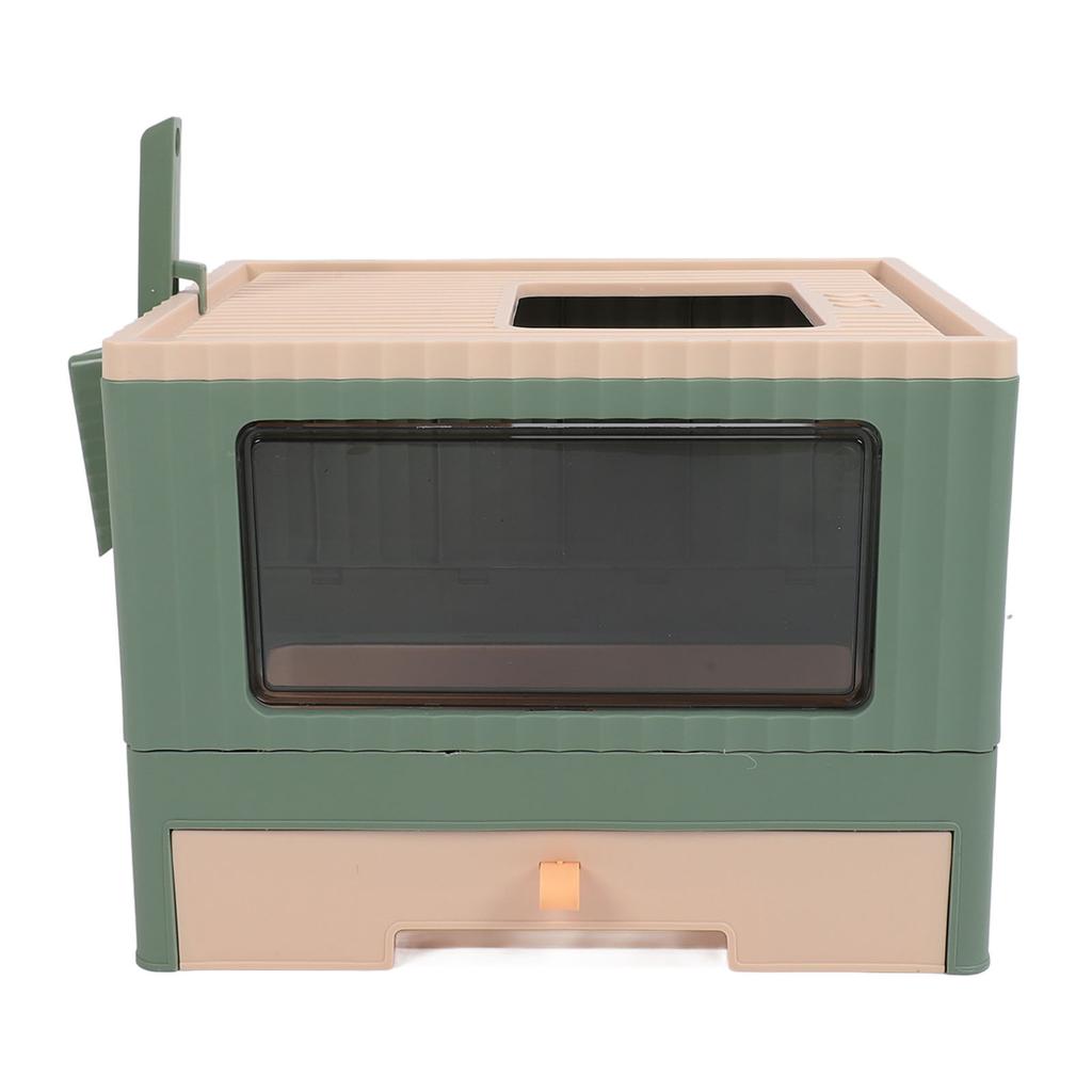 Enclosed Litter Box Foldable Top Entry Drawer Type Prevent Splashing Cat Toilet Box for Adult Cat Kitten