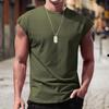 Men Summer T-shirt Sleeveless Solid Color Pullover Comfortable Breathable Daily Wear Casual Round Neck Men Summer Vest Men Clothes