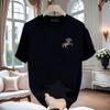Horse print short sleeve T-shirt Men 2025 new summer 100% cotton half sleeve ins style interesting street T-shirt
