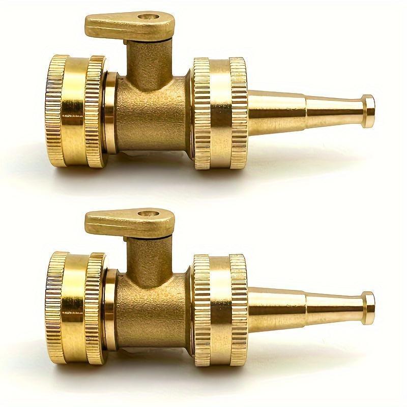 2pcs/set Brass Garden Hose Nozzle - Durable Metal Lawn & Car Sprinkler With Standard Us Thread Connector