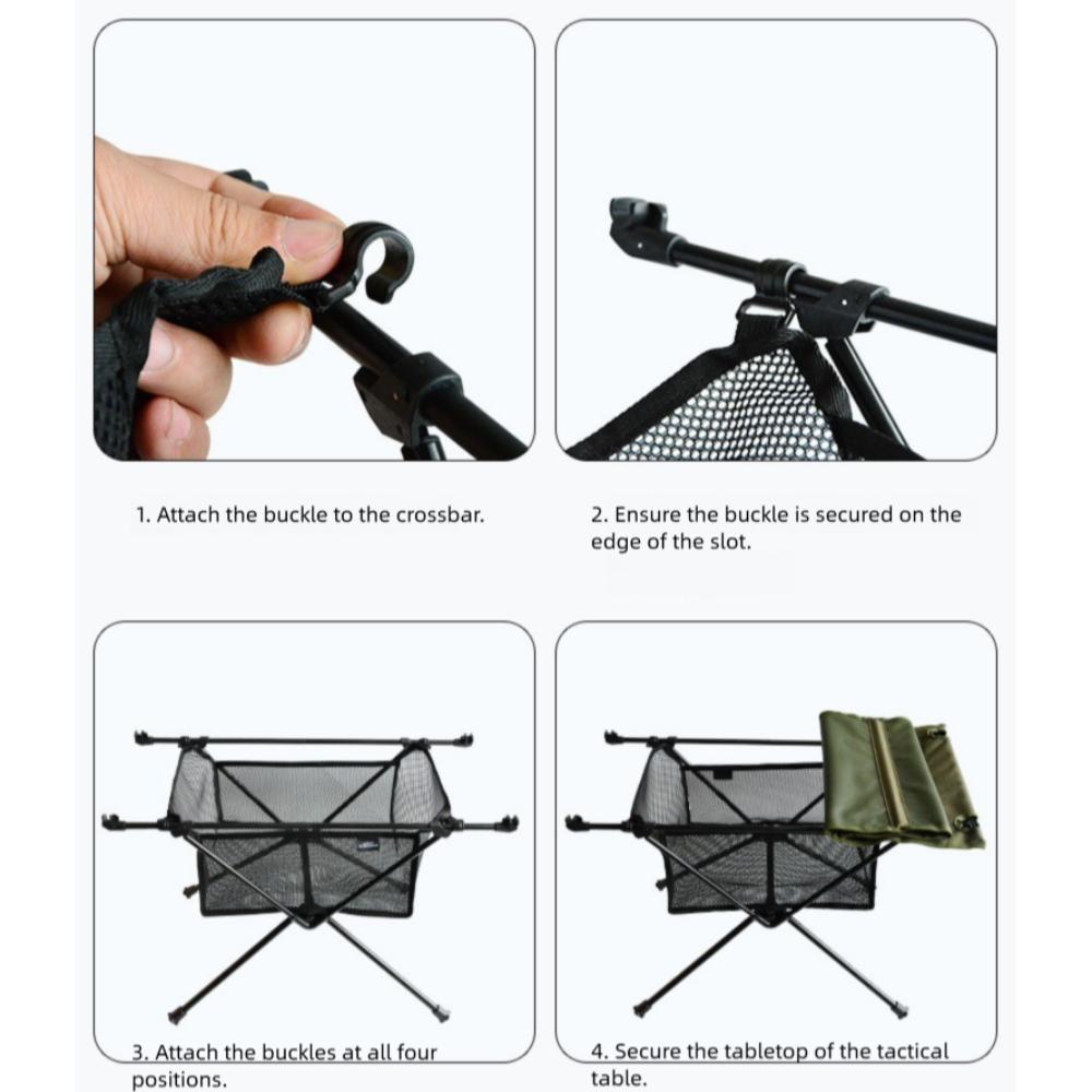 Portable Picnic Table Storage Net Bag Large Capacity Black Mesh Bag Outdoor