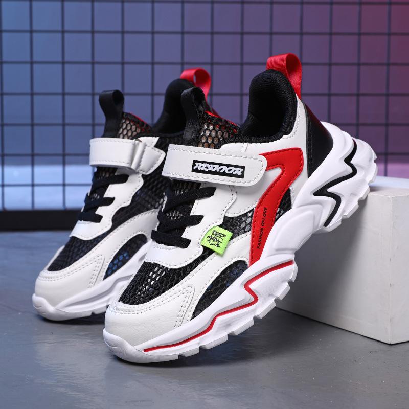 Boys' Shoes Spring and Autumn Breathable Mesh Shoes Winter Velvet Warm Children's Cotton Shoes Medium and Older Children's Sports Shoes Dad Shoes