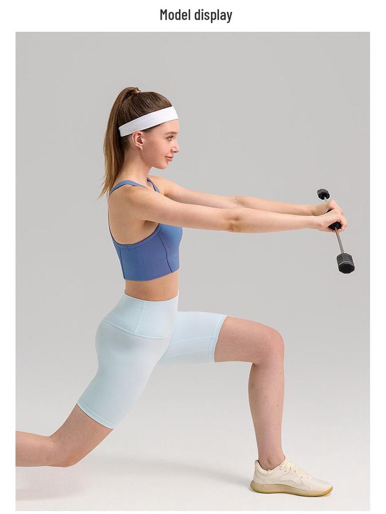 Sutiã Esportivo Feminino à Prova de Choque e Secagem Rápida: Top Fitness Canelado, Absorvente de Suor, para Treino de Yoga