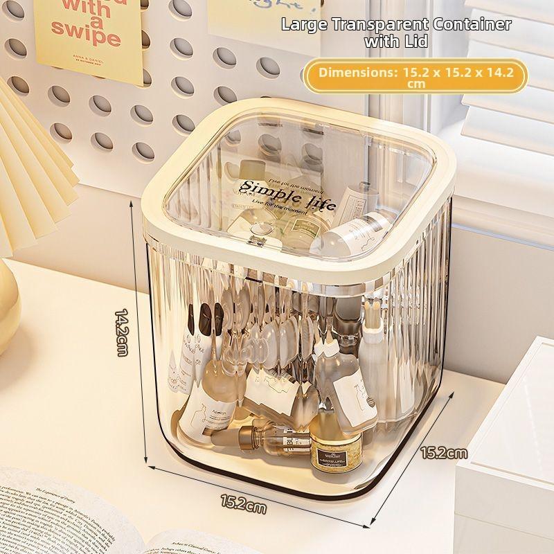 Waterproof Multifunctional Hair Accessory Organizer with Lid Pop Lid Desktop Multi-Purpose Storage for Beauty Essentials